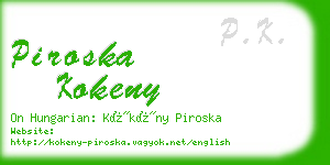 piroska kokeny business card